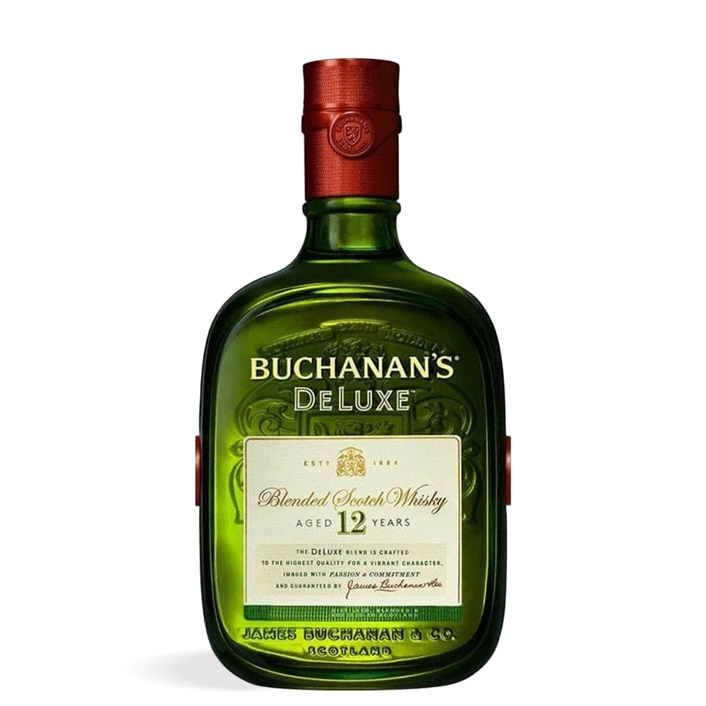 Boca Buchanan's Deluxe 12 Years Old Blended Scotch Whisky 0,7L u zelenoj boci s prepoznatljivim grbom