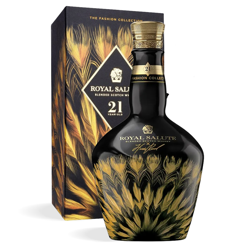 Boca Royal Salute 21 Years Old Harris Reed Gold Edition u crno-zlatnoj boji s luksuznom kutijom