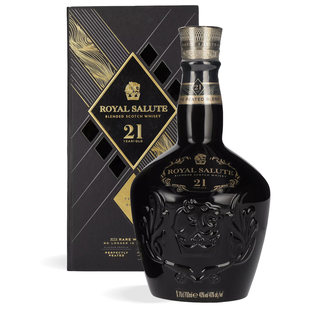 Boca Royal Salute 21 Years Old The Peated Blend u luksuznoj kutiji s elegantnim dizajnom