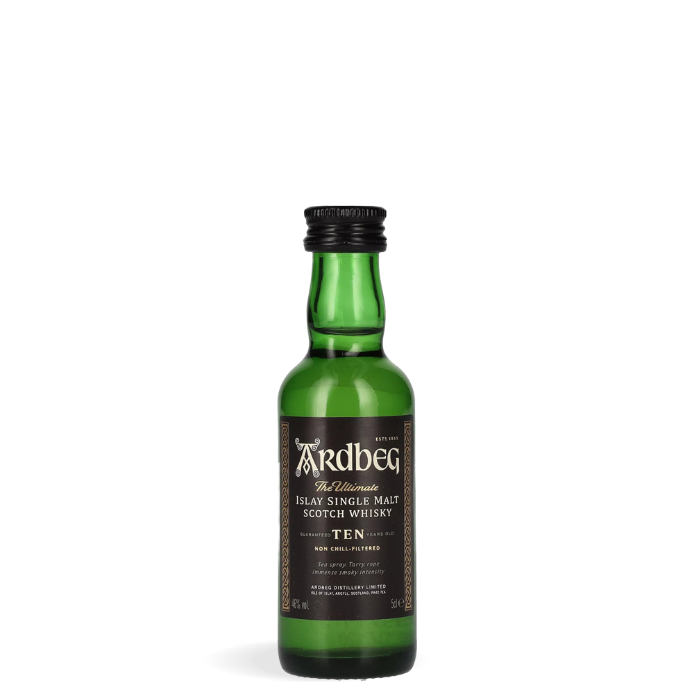 Minijatura Ardbeg 10 Years Old Single Malt Scotch Whisky od 0,05 l u tamnozelenoj boci