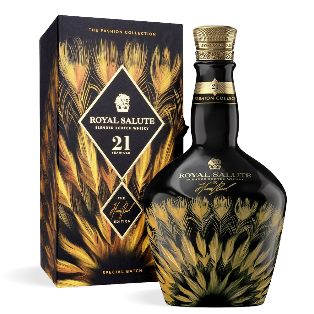 Boca Royal Salute 21 Years Old Harris Reed Gold Edition u crno-zlatnoj boji s luksuznom kutijom