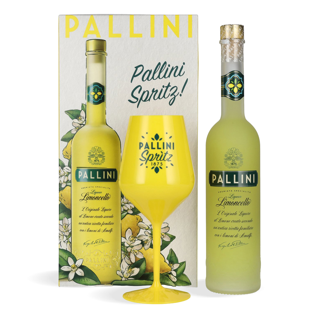 Boca Pallini Limoncello Liqueur od 0,5 l u poklon setu u kutiji s originalnom čašom