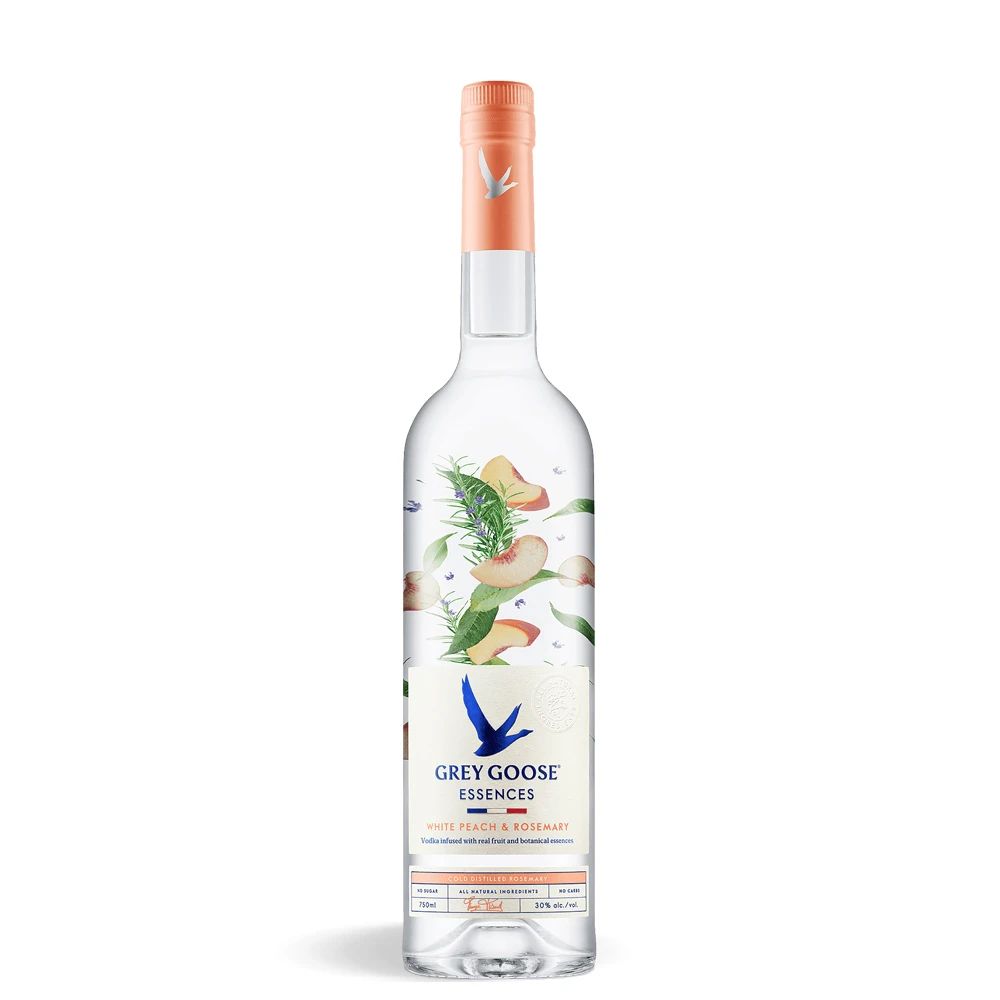 Boca Grey Goose Essences White Peach and Rosemary vodke 0,7 l s voćnim i biljnim dizajnom u elegantnom prikazu.