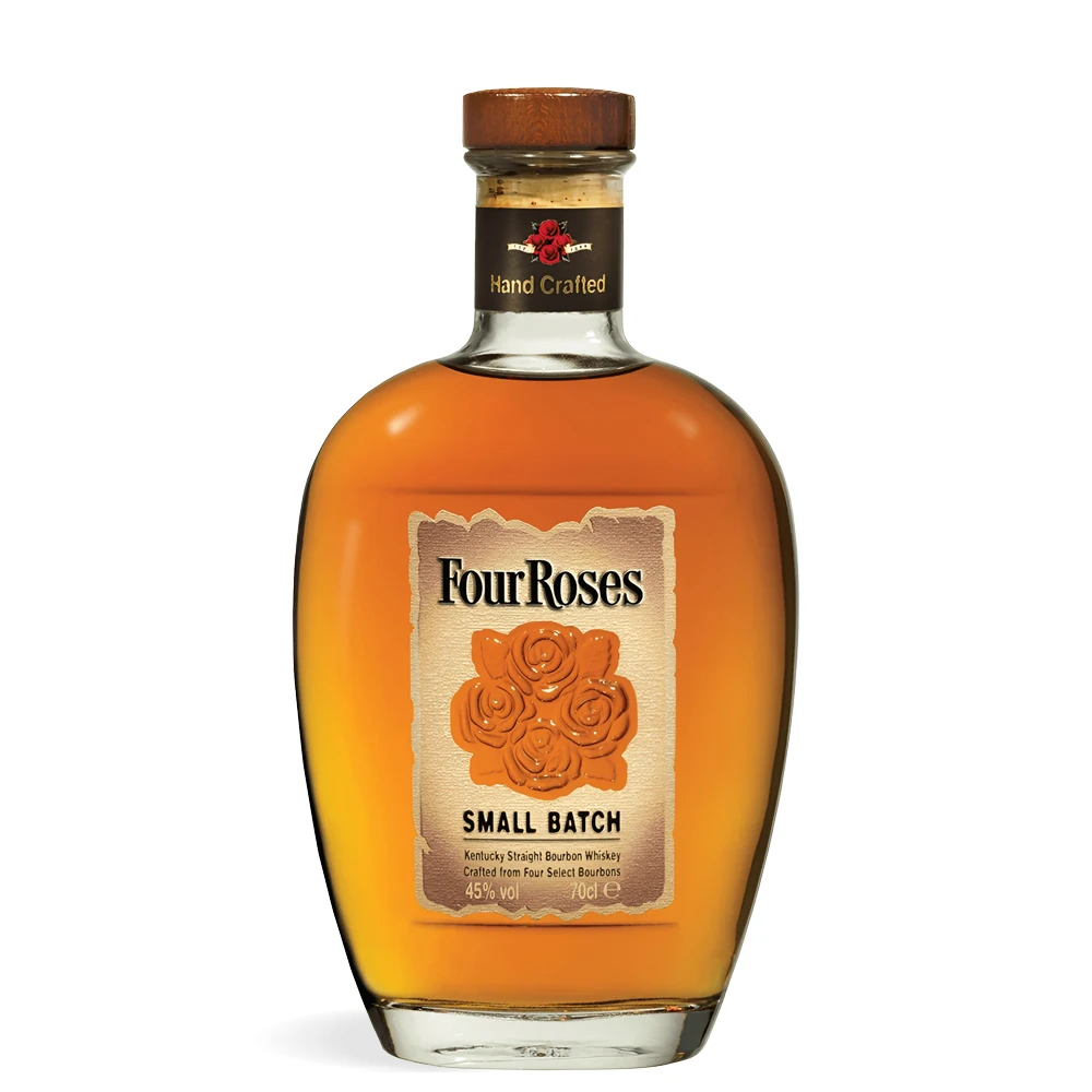 Boca Four Roses Small Batch Kentucky Straight Bourbon Whiskey 0,7 l prikazana sprijeda uz etiketu u toplim jantarnim tonovima.