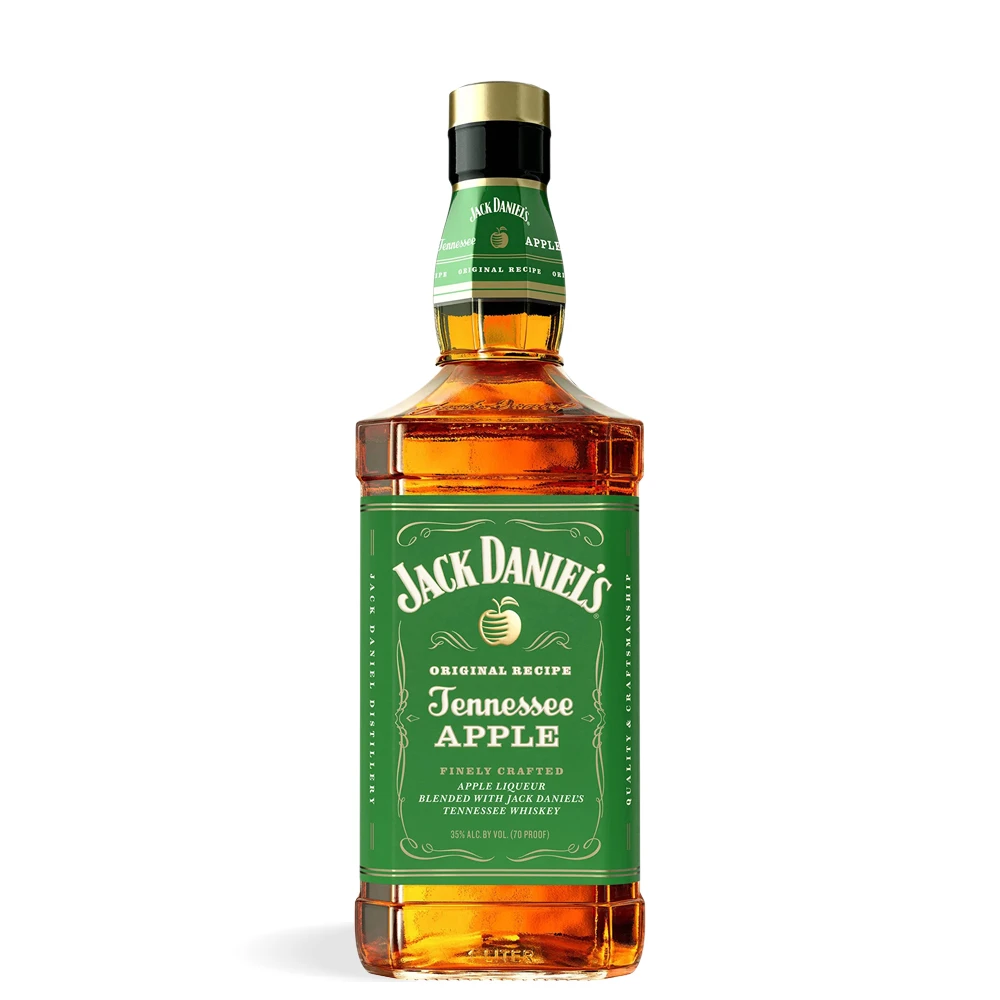 Boca Jack Daniel’s Tennessee Apple Whiskey 0,7 l prikazana u zelenom vizualu s jasnim prikazom etikete