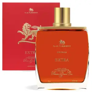 A. de Fussigny Extra Premier Grand Cru Cognac boca 0,7 L u luksuznoj staklenoj boci s elegantnom kutijom i zlatnim detaljima.