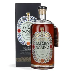 Amaro Nonino Quintessentia Di Erbe Liquore 0,7 L u prepoznatljivoj staklenoj boci s elegantnom poklon kutijom. poznati talijanski biljni liker amaro