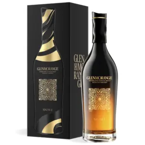 Glenmorangie Signet Single Malt Scotch Whisky 0,7 L u elegantnoj tamnoj boci s luksuznim dizajnom i crnoj elegantnoj poklon kutiji