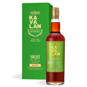 Kavalan Solist Port Cask Single Malt Whisky 0,7 L u elegantnoj boci tamne crvene boje s luksuznom kutijom.