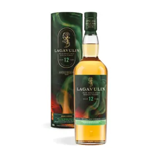 Lagavulin 12 Years Old Grain & Embers Special Release 2025 0,7 L u elegantnoj boci s umjetnički dizajniranom poklon kutijom.