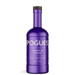 The Pogues Streams of Whiskey 0,7 L u ljubičastoj boci s prepoznatljivom etiketom inspiriranom irskom glazbenom scenom.