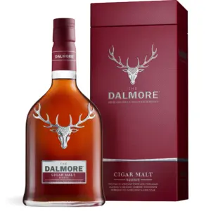 The Dalmore Cigar Malt Reserve Single Malt Scotch Whisky 0,7 L u elegantnoj boci tamne jantarne boje s poklon kutijom.