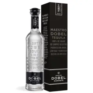 Maestro Dobel Diamante Reposado Tequila 0,7 L u elegantnoj tamnoj boci s luksuznom kutijom i sofisticiranim dizajnom