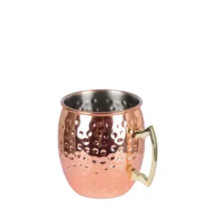 Svev Moscow Mule čaša za koktel 500 ml, bakarna šalica sa zaobljenim tijelom i čvrstom ručkom, pojedinačni komad.