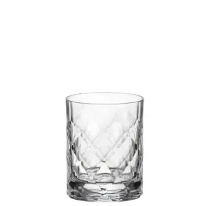 Bohemia Royal Crystal Tiny čaša niska 350 ml od kristalnog stakla s reljefnim geometrijskim uzorkom za whisky, bourbon, koktele i druga pića.