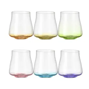 Crystalex Alex Rainbow čaše u boji 350 ml od kristalnog stakla u setu od šest ručno bojanih različitih nijansi za posluživanje vode, sokova, limunade i koktela.
