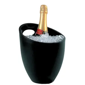 Hendi kibla za boce crna 3,5 L za hlađenje vina, pjenušaca i šampanjaca s ergonomskim ručkama, profesionalna barska oprema i sitni barski inventar.