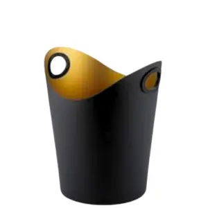 Kibla za boce Cyclone Black Gold 5 L od inoxa s mat crnom vanjskom površinom i zlatnom unutrašnjošću za hlađenje vina, pjenušaca i šampanjaca, profesionalna barska oprema i sitni barski inventar.