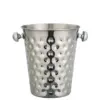 Inox kibla za boce Silver Deluxe 5 L s dekorativnim reljefnim uzorkom i metalnim ručkama za hlađenje vina, pjenušaca i šampanjca, profesionalna barska oprema i sitni barski inventar.